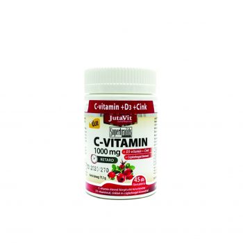 JutaVit C-Vitamin, D3 vitamin + cink + csipkebogyó kivonat, 1000mg, 100db,