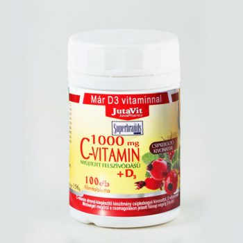 JutaVit C Vitamin 1000 mg nyújtott kioldódású csipkeb. + D3 vitamin + Cink, 100 db