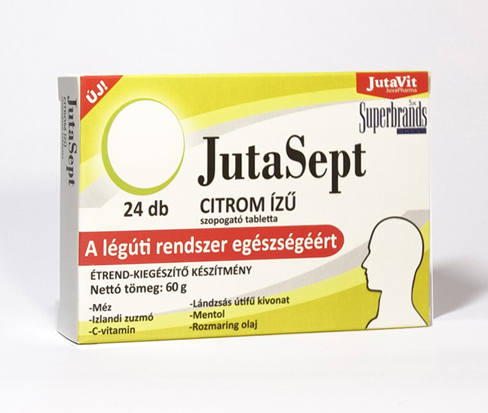 JutaVit - JutaSept citrom ízű szopogató tabletta, 24db/60g 1 JutaVit - JutaSept citrom ízű szopogató tabletta, 24db/60g