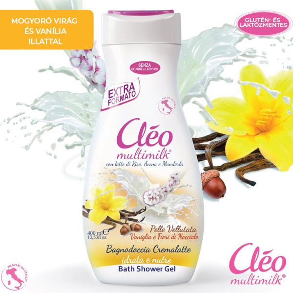 Cléo multimilk vanília és mogyoróvirág tusfürdő, 400ml 1 Cléo multimilk vanília és mogyoróvirág tusfürdő, 400ml