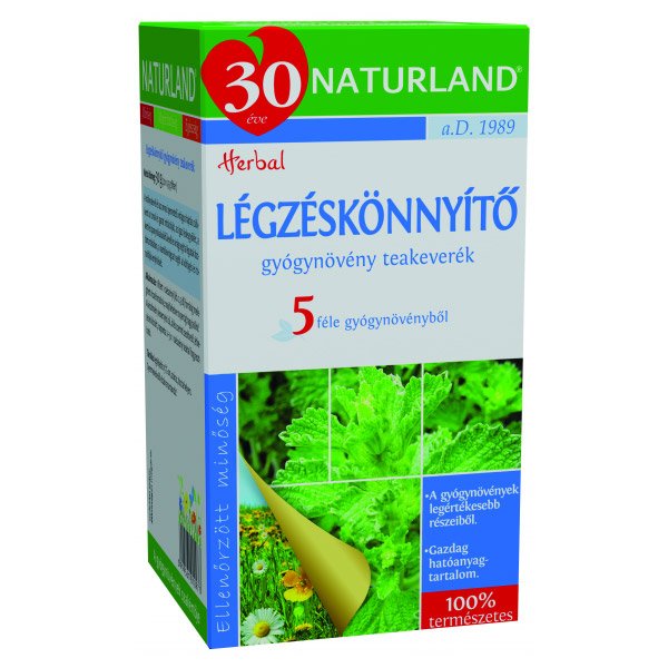 Naturland Légzéskönnyítő gyógynövény teakeverék 20x1,5 g 1 Naturland Légzéskönnyítő gyógynövény teakeverék 20x1,5 g